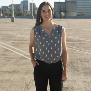 Grey and white Blouse